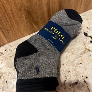 Polo by Ralph Lauren Grey and Black No-Show Socks - 2 Pack